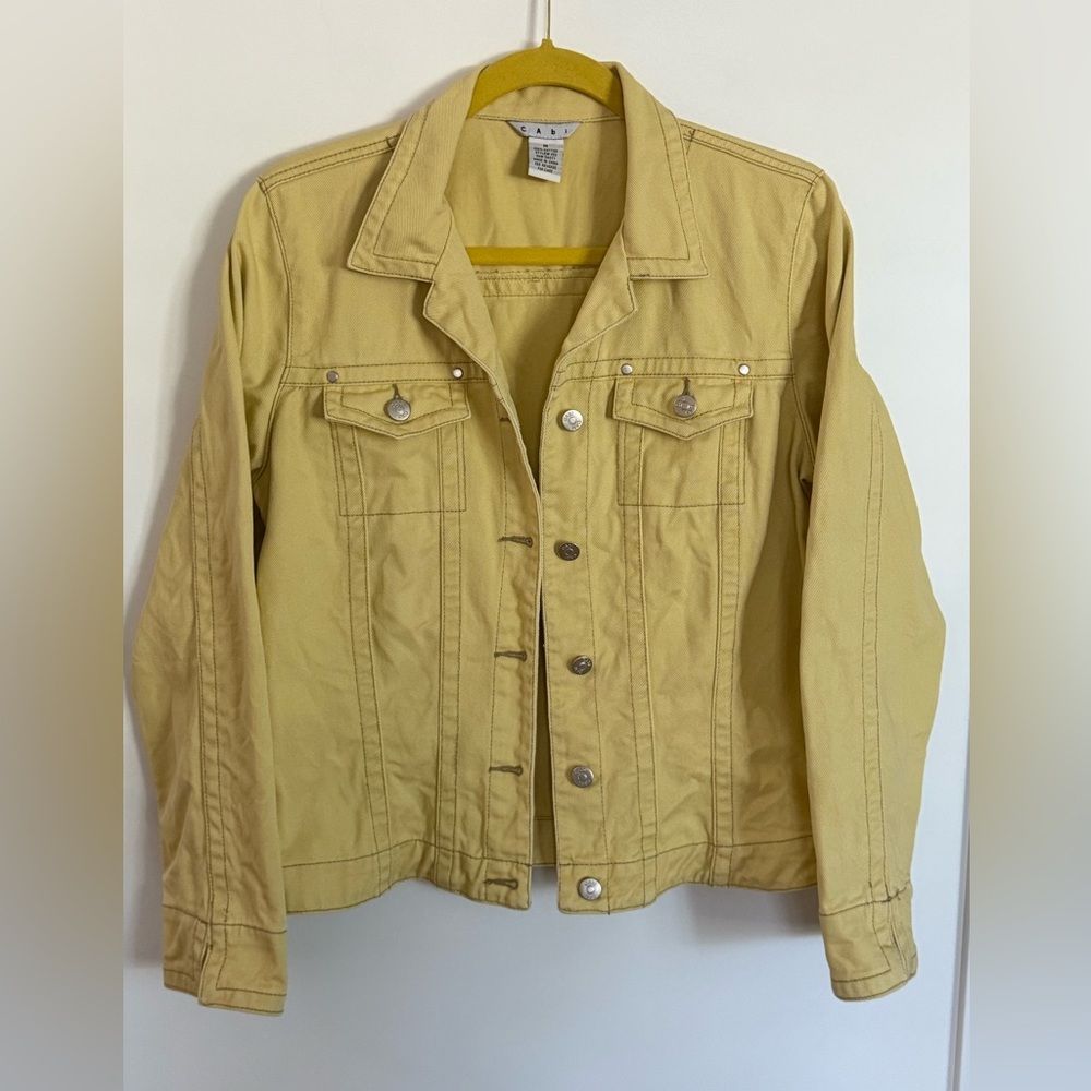 Cabi Yellow Cotton Trucker Jacket - Women's Medium